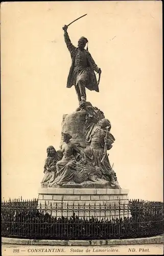 Ak Constantine Algerien, Statue de Lamoriciere