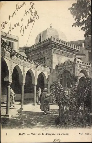 Ak Oran Algerien, Cour de la Mosquee du Pacha