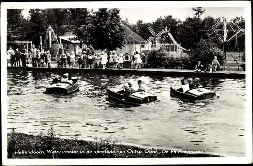 Ak Hellendoorn Overijssel, Restaurant De Elf Provincien, Waterscooter, Windmühle