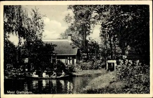 Ak Giethoorn Overijssel Niederlande, Ortsansicht, Ruderpartie