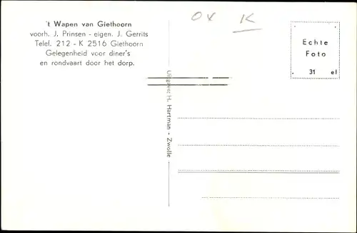 Ak Giethoorn Overijssel Niederlande, Ortsansicht, Ruderpartie, Brücke