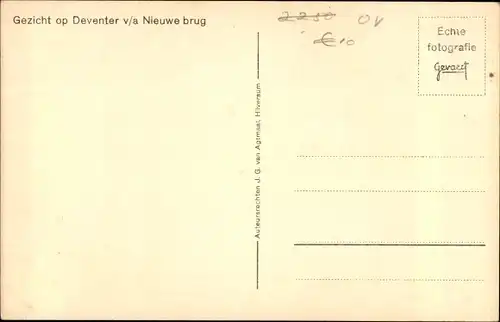 Ak Deventer Overijssel Niederlande, Gezicht v/a Nieuwe brug