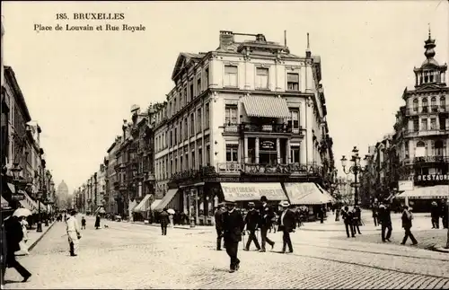 Ak Bruxelles Brüssel, Place de Louvain et Rue Royale