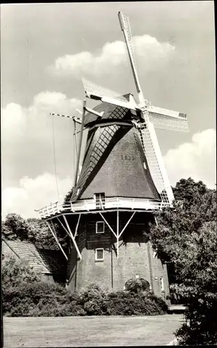 Ak Gieten Drenthe Niederlande, Korenmolen Hazewind