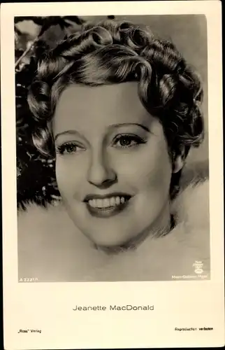 Ak Schauspielerin Jeanette MacDonald, Portrait