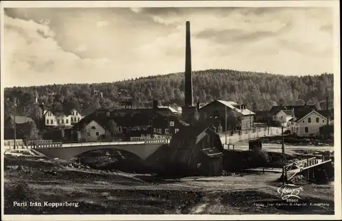 Ak Kopparberg Ljusnarsberg Schweden, Blick auf den Ort