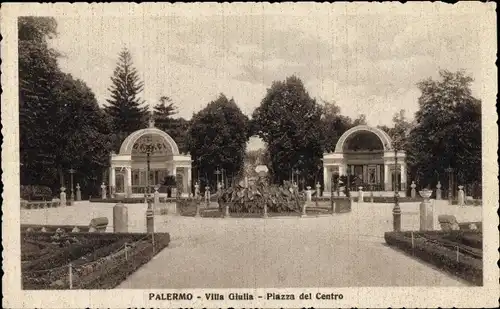 Ak Palermo Sizilien Sicilia Italien, Villa Giulia, Piazza del Centro