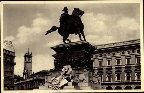 Ak Milano Mailand Lombardia, Monumento a Vittorio Emanuele II.