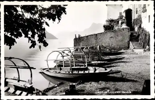 Ak Gandria Lago di Lugano Tessin Schweiz, Partie am See