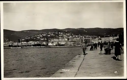 Ak Triest Trieste Friuli Venezia Giulia, Promenade