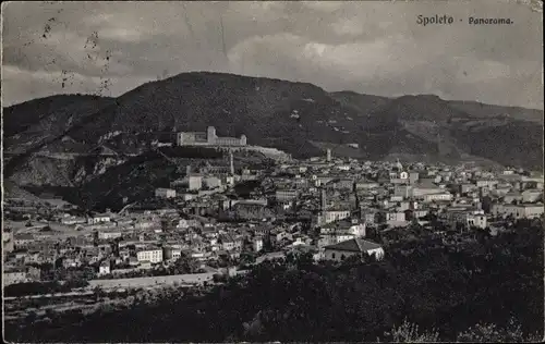 Ak Spoleto Umbria Italien, Panorama