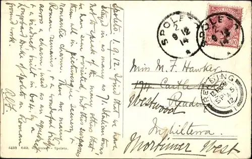 Ak Spoleto Umbria Italien, Panorama