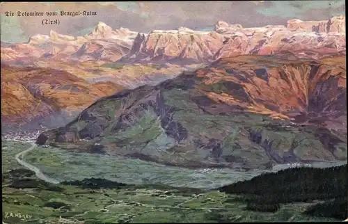 Künstler Ak Höger, R. A. Tirol, Die Dolomiten