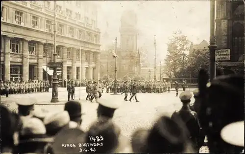 Foto Ak Köln am Rhein, King's Birthday Parade 1921, britische Besatzungstruppen