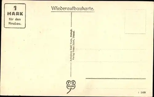 Ak Dessau in Sachsen Anhalt, Friedrich Theater nach dem Brand 1922