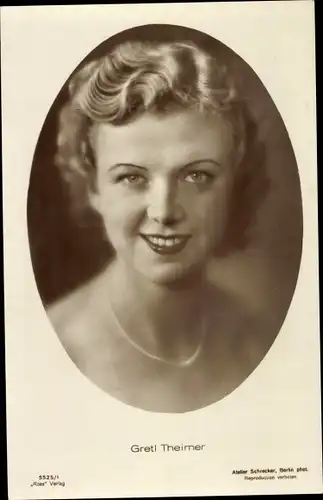 Ak Schauspielerin Gretl Theimer, Portrait, Ross Verlag 5525/1