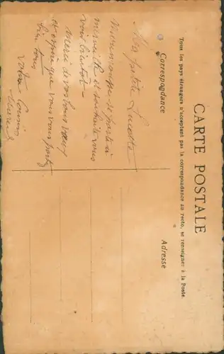 Stoff Ak Souvenir, Stiefmütterchen, Wohnhaus, Kitsch