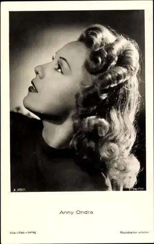 Ak Schauspielerin Anny Ondra, Portrait im Profil, Frau von Max Schmeling