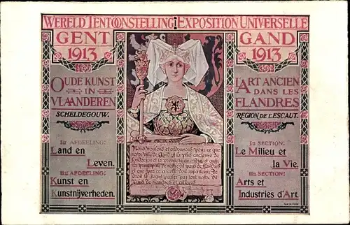 Ak Gand Gent Ostflandern, Exposition Universelle 1913, L'Art Ancien dans les Flandres