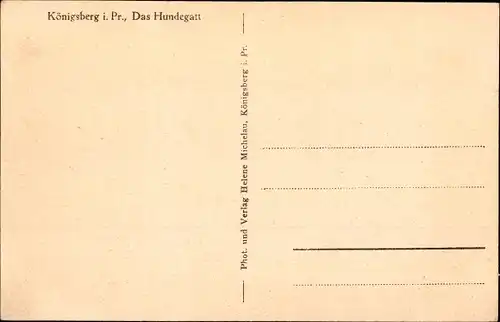 Ak Kaliningrad Königsberg Ostpreußen, Hundegatt