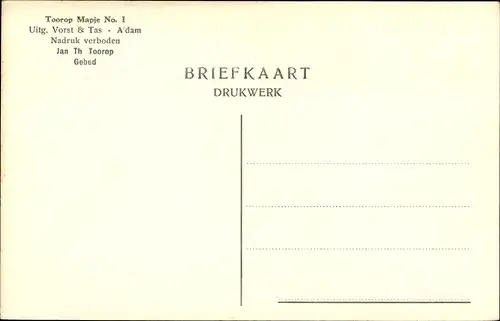 Künstler Ak Toorop, Jan, Gebed