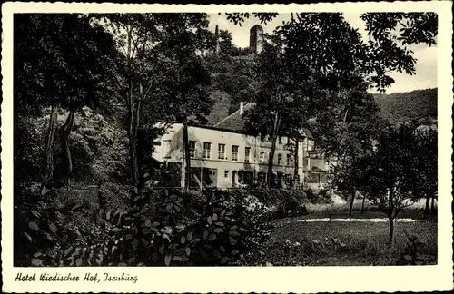 Ak Isenburg im Westerwald, Blick auf das teilverdeckte Hotel Wiedischer Hof