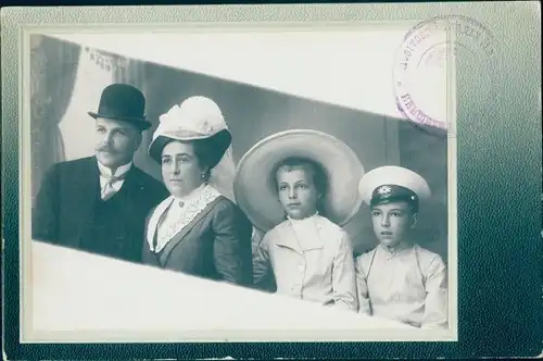 Kabinett Foto Jewpatorija Ukraine, Familienportrait, Kinder