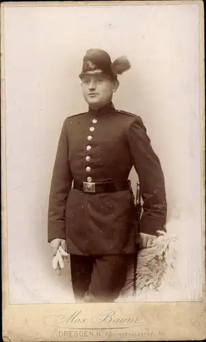 CdV Dresden, Deutscher Soldat in Uniform, Sächsischer Jäger, Portrait