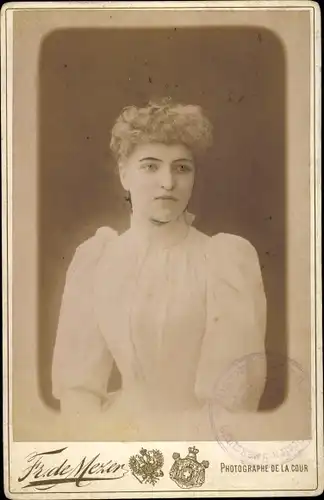 Kabinett Foto Kiew Ukraine,Portrait,Frau,Photographe de la Cour de sa Majeste la Reine des Hellenes