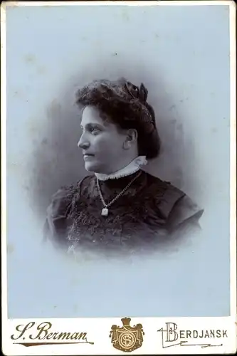 Kabinett Foto Berdjansk Ukraine, Portrait einer Frau