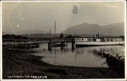 Ak Übersee am Chiemsee, Landungssteg Feeldwieb