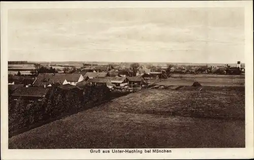 Ak Unterhaching in Oberbayern, Totalansicht