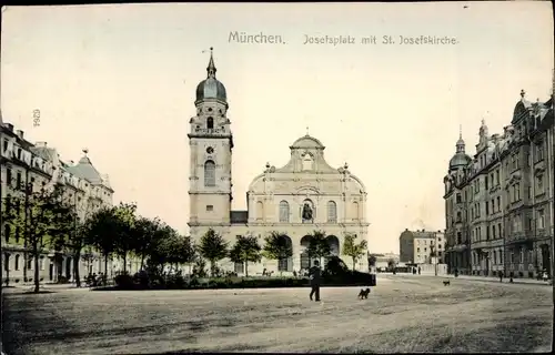 Ak München, Josefsplatz mit St. Josefskirche