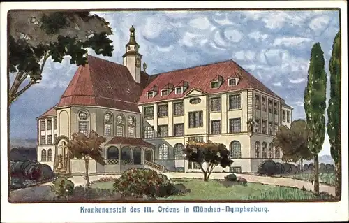 Ak Nymphenburg München Bayern, Krankenanstalt des III. Ordens