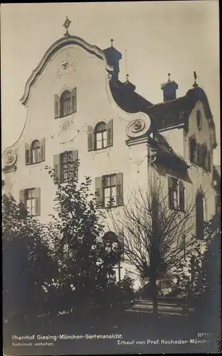 Ak München, Pfarrhof Giesing, Gartenansicht