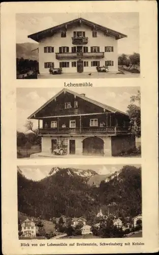 Ak Fischbachau in Oberbayern, Lehenmühle, Breitenstein, Schweinsberg, Kotalm