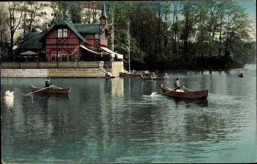 Ak Freiberg in Sachsen, Schwanenschlösschen im Stadtpark