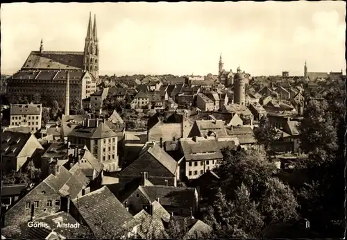 Ak Görlitz in der Lausitz, Blick über die Altstadt mit Kirche