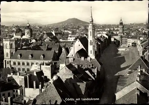 Ak Görlitz in der Lausitz, Ortsansicht mit Landeskrone