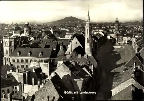 Ak Görlitz in der Lausitz, Ortsansicht mit Landeskrone