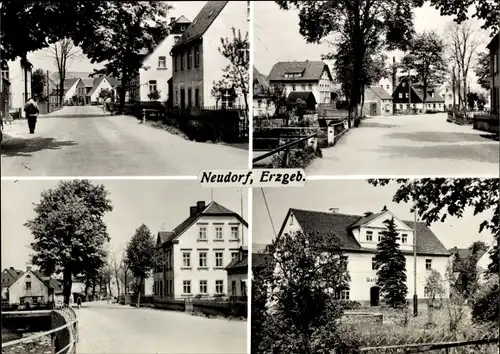 Ak Neudorf Sehmatal im Erzgebirge, Straßenpartien, Rathaus