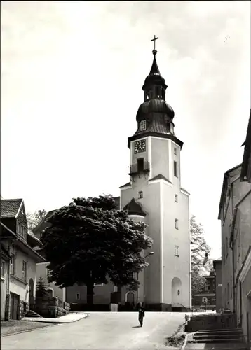 Ak Scheibenberg im Erzgebirge, Ev.- Luth. Kirche St. Johannis