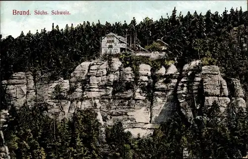 Ak Hohnstein Sächsische Schweiz, Brand