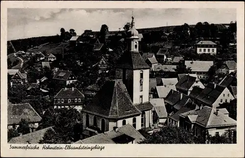 Ak Hohnstein Sächsische Schweiz, Teilansicht, Kirche