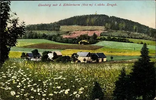 Ak Schneeberg im Erzgebirge, Gleesberg mit dem Köhlerturm