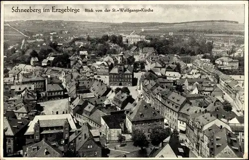 Ak Schneeberg im Erzgebirge, Blick von der St.-Wolfgangs-Kirche