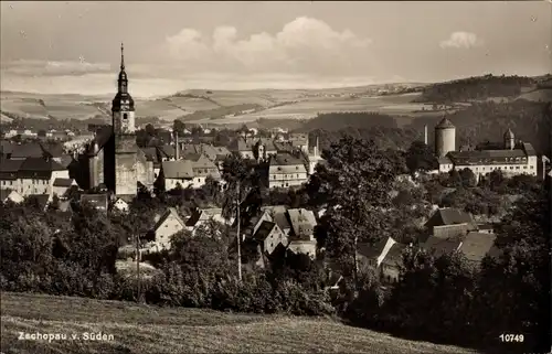 Ak Zschopau im Erzgebirge Sachsen, Teilansicht, Kirche