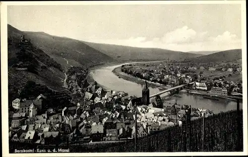 Ak Bernkastel Kues an der Mosel, Gesamtansicht