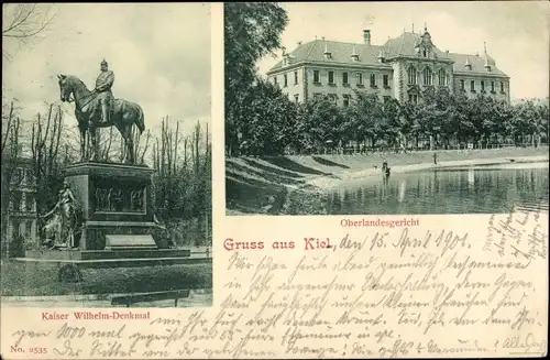 Ak Kiel Schleswig Holstein, Oberlandesgericht, Kaiser Wilhelm Denkmal