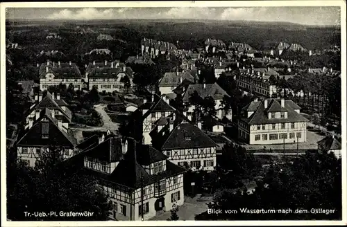 Ak Grafenwöhr in der Oberpfalz Bayern, Truppenübungsplatz, Blick vom Wasserturm